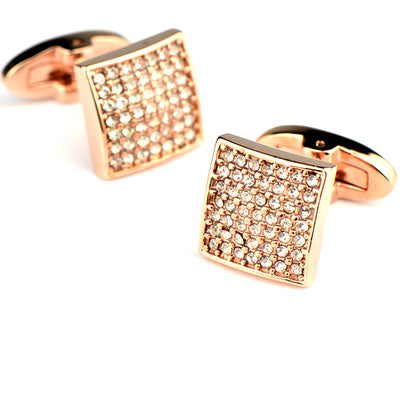 Mancuernillas de Diamantes Blancos Precisión Oro Rosa - Cierre Francés - Image 5
