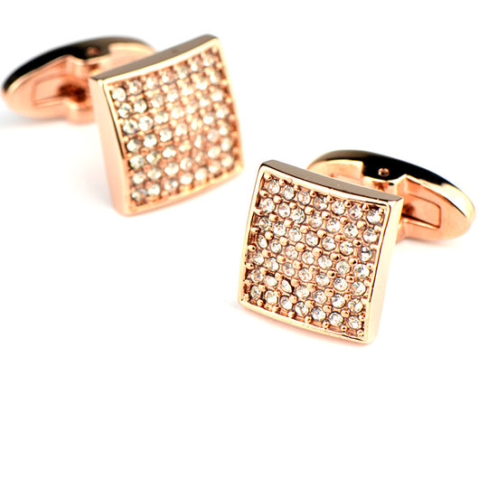 Mancuernillas de Diamantes Blancos Precisión Oro Rosa - Cierre Francés - Image 5