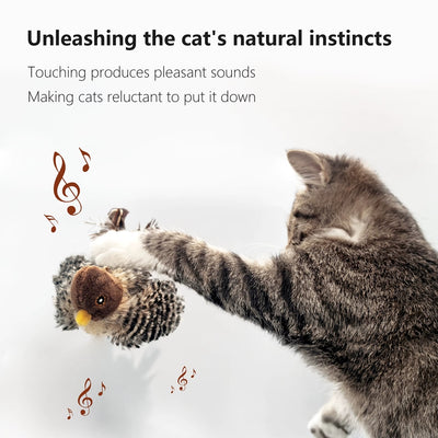 Juguete Interactivo para Gatos con Pájaro Eléctrico Chirriante y Catnip - Image 14