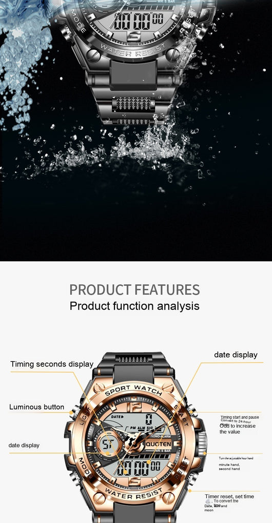 Reloj Deportivo Multifunción Resistente al Agua con Tecnología Quartz - Image 11