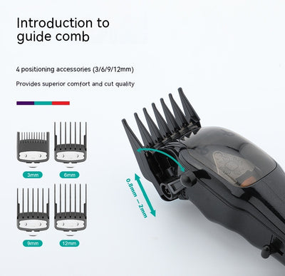 Professional VGR V-653 electric hair clipper set with four guide combs, charging dock, USB cable, cleaning brush, and oil. - Image 4