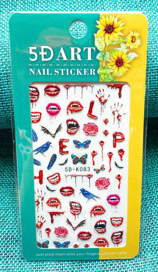 Stickers de Uñas 3D con Relieve - Diseño Cuadros y Moños para Verano - Image 59
