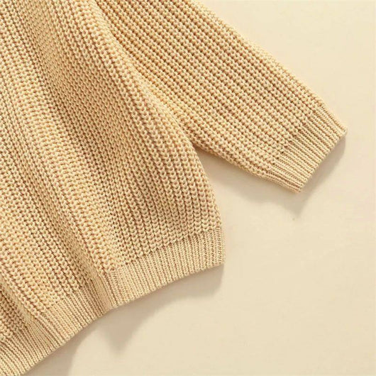 Suéter Casual de Cuello Redondo para Niñas - Colores Sólidos - Image 4