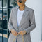 Cardigan Blazer Ajustado de Color Sólido para Mujer - Estilo Europeo Moderno