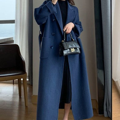 Abrigo de Lana Estilo Western Talla Grande Largo Bajo la Rodilla - Image 6