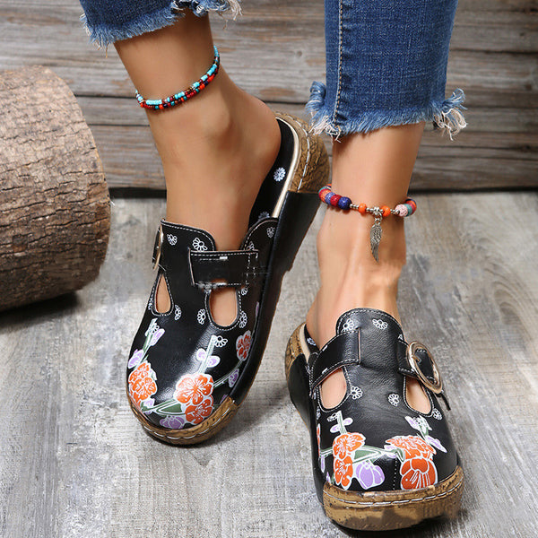 Sandalias y Pantuflas Étnicas Flor de Ciruelo Totem