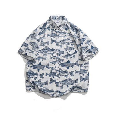 Camisa Estampada Manga Corta Suelta para Hombre Verano - Image 2