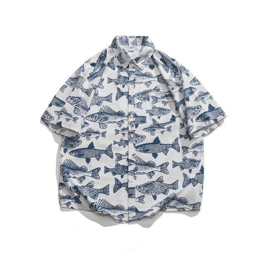 Camisa Estampada Manga Corta Suelta para Hombre Verano - Image 2