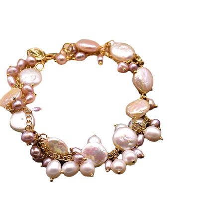 Pulsera de Perlas Barrocas Naturales Multicapa - Image 5