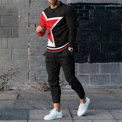 Traje Casual Hombre con Estampado 3D Digital - Manga Larga Oversize - Image 8