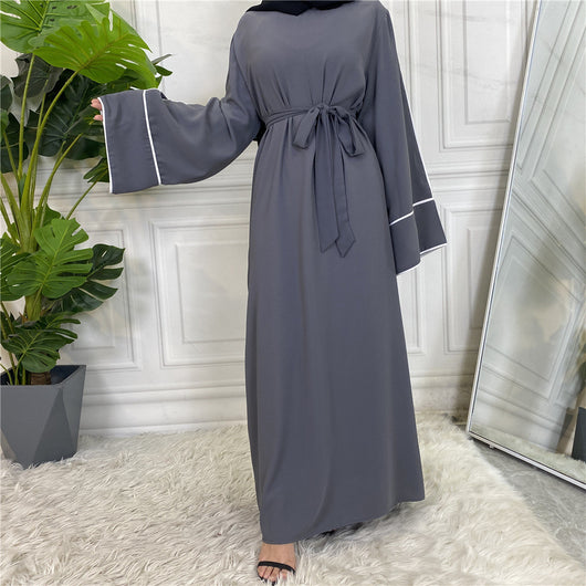 Vestido Blanco Liso Talla Grande para Mujer con Cordones Laterales - Image 5