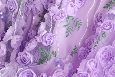 Falda de Tul con Flores Bordadas y Lentejuelas 3D - Image 21
