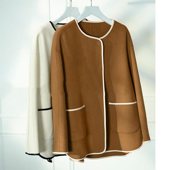 Abrigo de Lana Reversible para Mujer