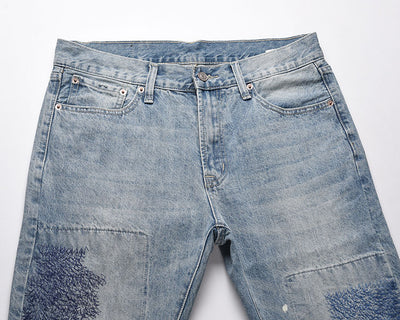 Jeans Lavados con Costuras de Tinta Splash - Diseño Trendy - Image 3