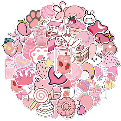 A large collection of cute cartoon animal stickers, including a monkey, pig, shark, penguin, elephant, and more, arranged in a circle. - Image 18
