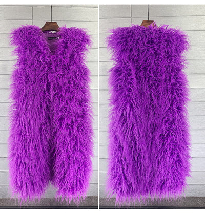 Chaleco de Lana y Pelaje Long Beach para Mujer - Abrigo Cálido - Image 18