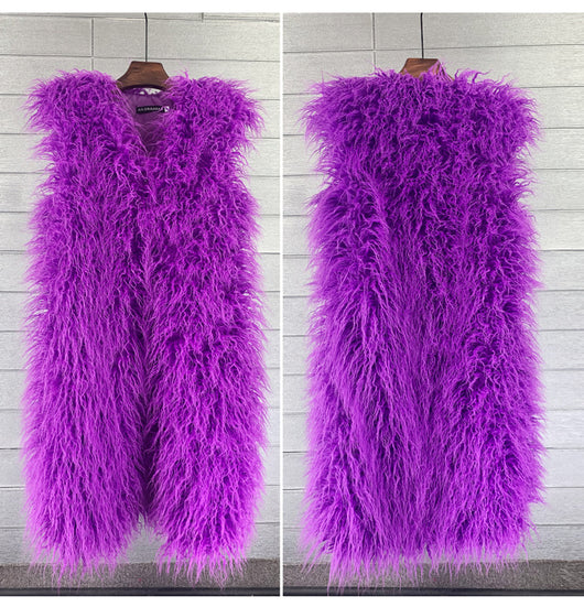 Chaleco de Lana y Pelaje Long Beach para Mujer - Abrigo Cálido - Image 18