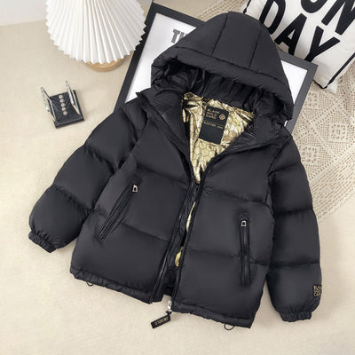 Abrigo Acolchado Infantil Invierno - Chaqueta Gruesa Dorada y Negra - Image 6