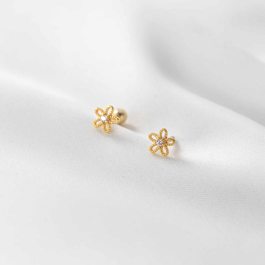 Aretes Flor de Cinco Pétalos - Diseño Floral Elegante para Verano - Image 4