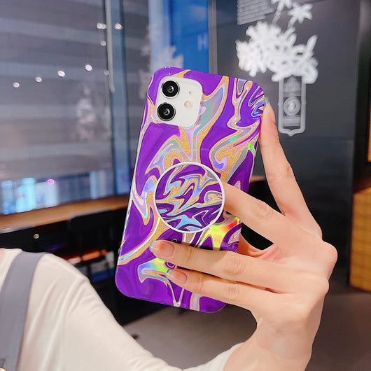 Funda para Teléfono con Polvo Láser Multicolor y Soporte Integrado - Image 6