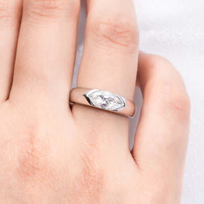 Anillo de Moissanita con Diseño de Ojo de Caballo - Elegancia y Personalidad - Image 4