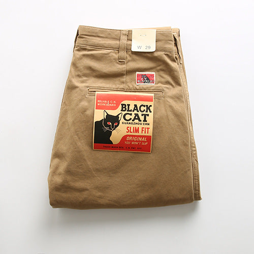 Pantalones Casuales Rectos de Algodón Twill Retro para Hombre - Image 6