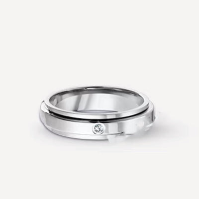 Anillo de Plata Esterlina Giratorio para Parejas con Diamantes y Gipsófila - Image 5