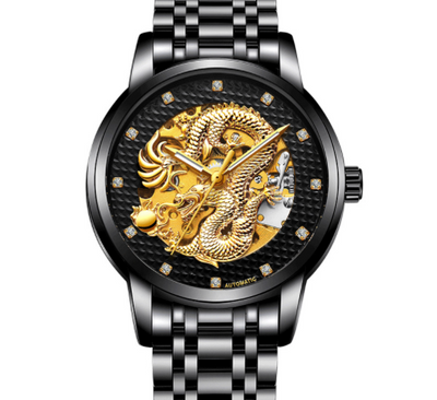 Reloj Empresarial Dragon Dorado Automático Resistente al Agua con Esfera Luminosa - Image 13