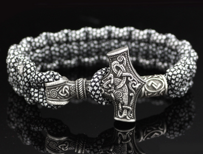 Pulsera Trenzada Martillo de Thor Vintage - Image 9