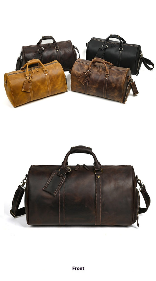 Bolsa Mensajero de Cuero para Viajes - Gran Capacidad Portátil - Image 13