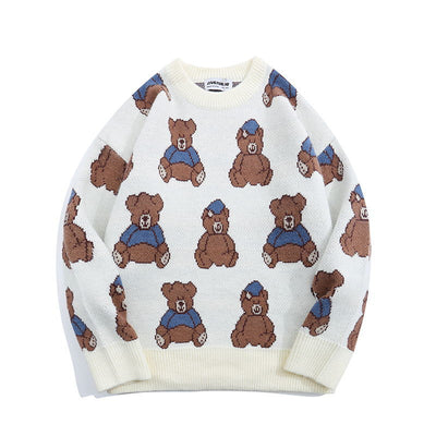 Suéter Cuello Redondo con Estampado de Oso Versátil - Image 13