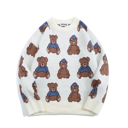 Suéter Cuello Redondo con Estampado de Oso Versátil - Image 13