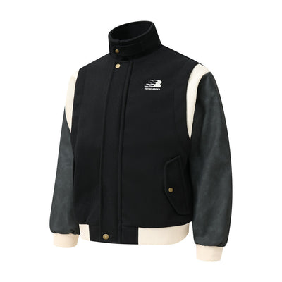 Chaqueta Deportiva Beisbolera Hombre con Contraste de Piel PU - Image 17