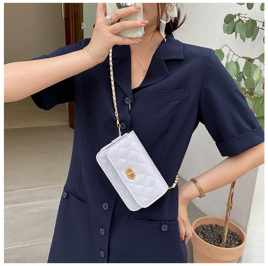 Bolso Mensajero Cadena de Perlas con Diseño Romboidal - Image 10