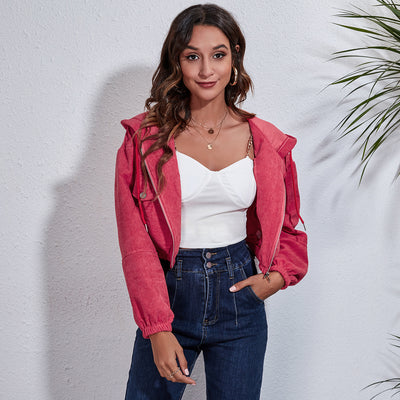 Chaqueta Corduroy con Capucha - Corte Holgado y Manga Larga - Image 3