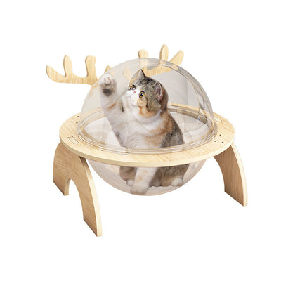 Cama Cápsula Espacial para Gatos en Madera Maciza - Nido Versátil Cuatro Estaciones - Image 5