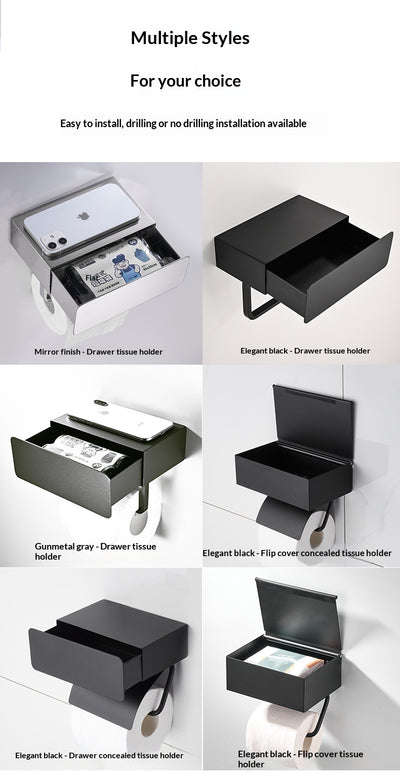 Organizador de Baño Negro con Repisa para Papel Higiénico y Toallitas - Image 19