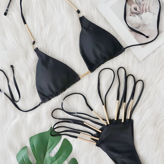 Bikini de Talle Alto con Accesorios Metálicos y Tirantes Ajustables - Image 3