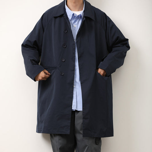 Abrigo Tipo Trench Casual Holgado para Hombre - Diseño Minimalista Primavera Otoño