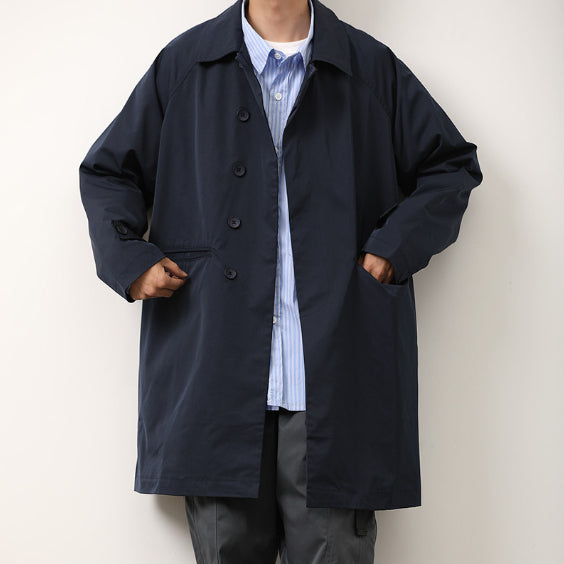 Abrigo Tipo Trench Casual Holgado para Hombre - Diseño Minimalista Primavera Otoño