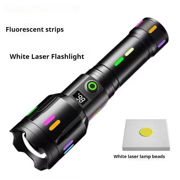 Linterna LED Láser Blanca con Luces Multicolor