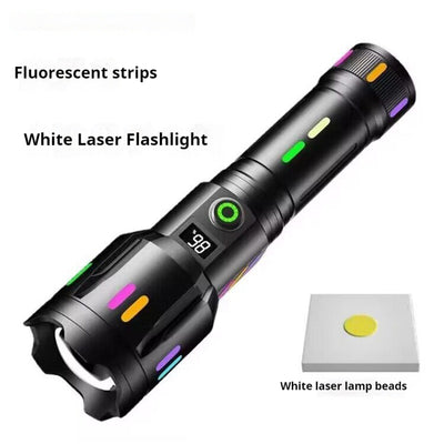 Linterna LED Láser Blanca con Luces Multicolor - Image 2