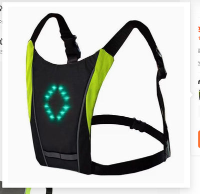 Mochila Chaleco Reflectante Recargable con Luz LED y Control Remoto para Ciclismo - Image 12