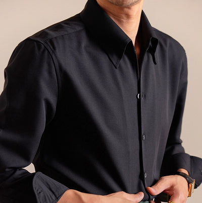 Camisa Casual de Manga Larga para Hombre con Acabado Pulido y Botones Ocultos - Image 6