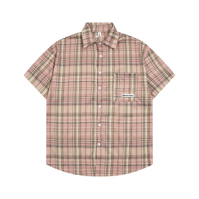 Camisa Suelta a Cuadros de Manga Corta para Hombre - Image 14