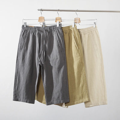 Pantalones Capri de Lino y Algodón Transpirables - Estilo Casual - Image 29