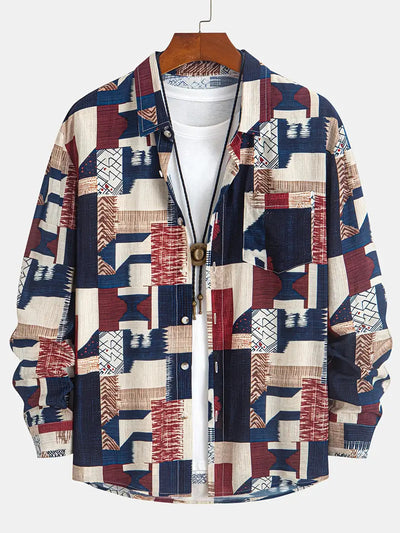 Camisa Manga Larga Estampada a Rayas para Hombre - Image 12