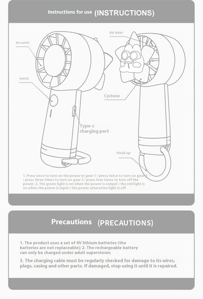Ventilador Portátil de Mano con Diseño Infantil - Image 8