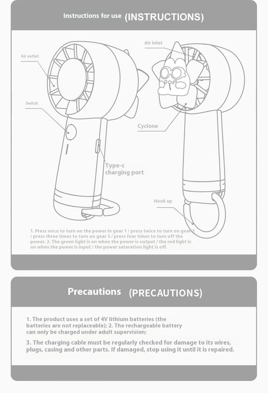 Ventilador Portátil de Mano con Diseño Infantil - Image 8