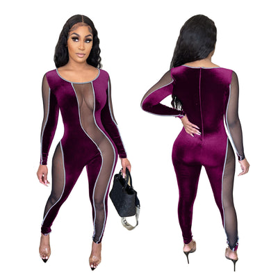 Jumpsuit Ajustado Sexy con Detalles en Malla - Image 7